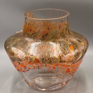 Ion Tamaian Applied Confetti large handblown signed art glass vase